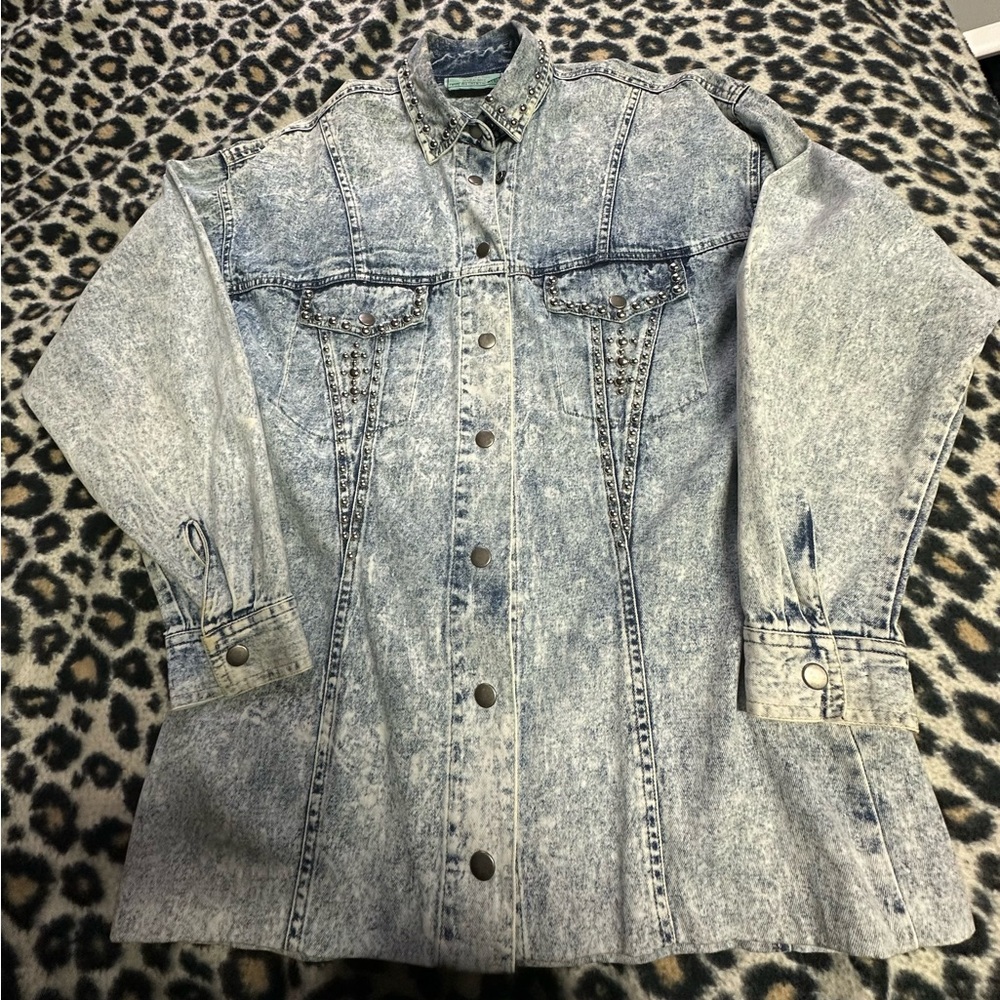 Vintage Manisha Studded Jean Jacket/Blazer, Size 11